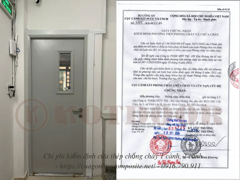 Chi phí kiểm định cửa thép chống cháy